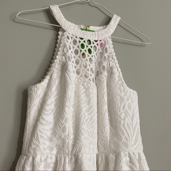 Kinley Dress in Resort White Tropical Fruit Lace - Picture 5 of 10